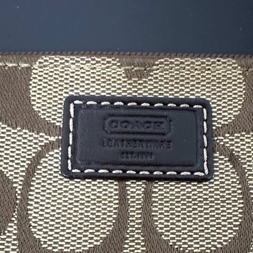 Coach Signature Brown and Tan Wristlet with Coach Hang Tag.Small. EUC - Picture 2 of 14